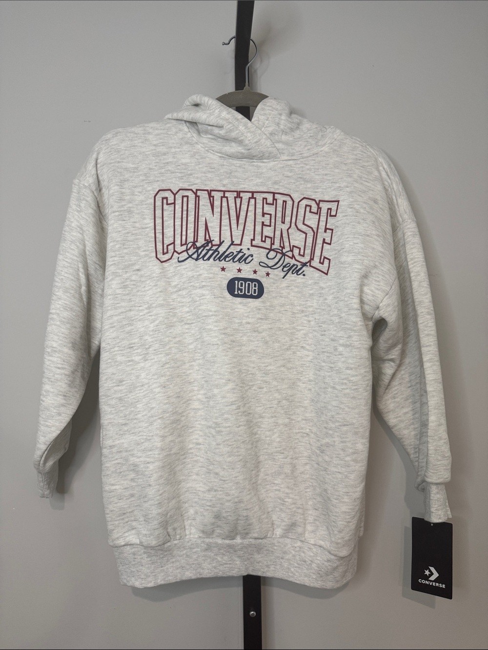 Converse Athletic Dept. Hooded Sweatshirt Gray Girls XS 6-9yrs New NWT